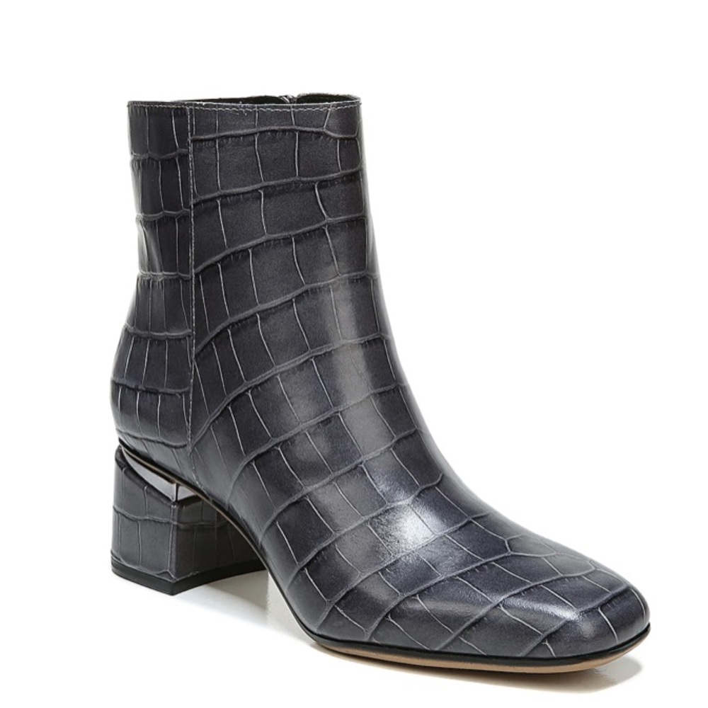 NWT Franco Sarto Gray Crocodile Skin booties